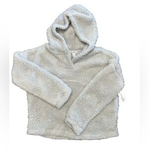 VTG Y2K Sears super soft warm cozy gray Sherpa pullover hoodie NWT XL deadstock